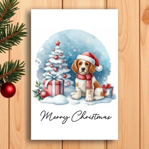 Brittany spaniel christmas - brittany,