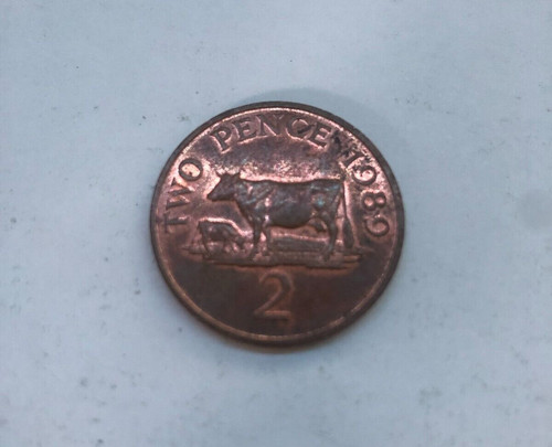 1989 two pence coin guernsey - two,
