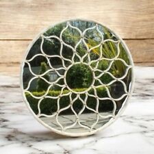 Framed Round Mirror Wall Mounted Cast Iron Large Mirror Indoor Outdoor Garden