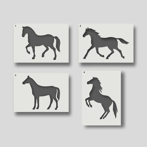 Reusable horse stencils - horse,