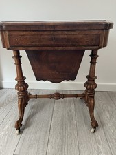Antique walnut sewing and - antique,
