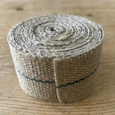 Hessian Jute Upholstery Webbing Natural & Green 5.5cm Width 3.85 Cm Length