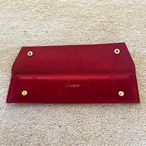 Cartier red suede snap - red,