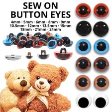 Sew button eyes - on, half