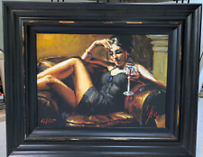 Fabian Perez - 'Red on Yellow III' limited edition art print. 