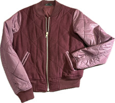 Wool Burgundy Retro Bomber