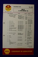 M.G.  1 1/4 LITRE-SERIES YB SHELL LUBRICATION PASSENGER CAR SERVICE GUIDE No.670