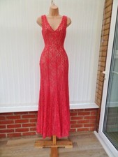 ELIZA J SHEER CORAL RED LACE