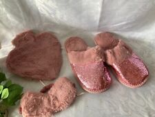 Studio Hot Water Bottle+Eye Mask+Slippers Set Size M Pink New Free P&P!