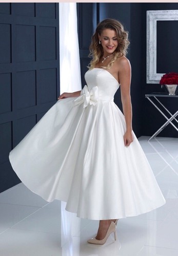 Strapless satin tea - , length
