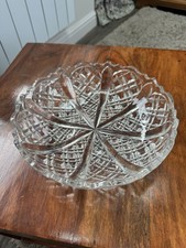 9 Diameter Pressed Glass Shallow Desert Sweet Dish. Vintage