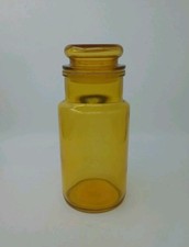 Apothecary Style Storage Jar, Amber Glass, Made In France, 17.5 cm Tall