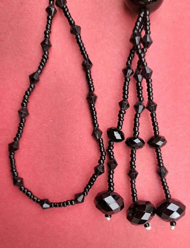 Black jet beads embellished