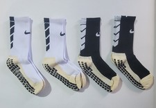 4 PAIRS OF BRAND NEW Nike GRIP SOCKS. BLACK/WHITE. UNISEX. Shoes Size 5-8 UK