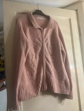 Bonmarche ladies pink zip up cardigan size XL