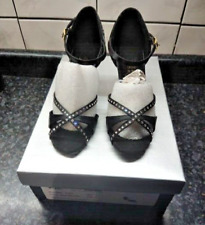 Ladies Black Satin Diamante