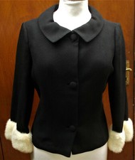 VINTAGE 1950'S BLACK WOOL