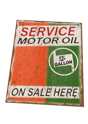 Vintage oil can metal sign - vintage,
