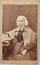 CDV LADY CAPE BOW BONNET BY RAYLER LEEK STAFFORDSHIRE ANTIQUE VICTORIAN PHOTO