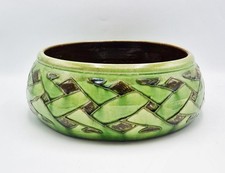 HUGE LIBERTY & CO ARTS & CRAFTS BRANNAM BARUM POTTERY FRUIT BOWL / BASIN c1900