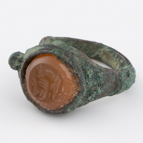 Roman bronze intaglio ring - roman,