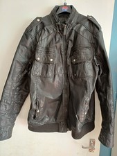 Aviatrix Mens Black Leather Vintage Tracker Jacket Size 2XL