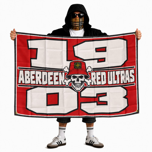 Aberdeen flag 5x3ft red - aberdeen,