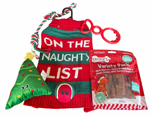 Christmas knitted dog jumper - christmas,