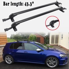 For VW Golf MK7 2011-2021 Top Roof Rack 43.3" Bar Luggage Carrier w/ Lock Cross