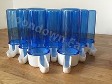 12 x Blue Drinker 200cc Bird Cage Front Anti Algae Finches Canary Budgies etc