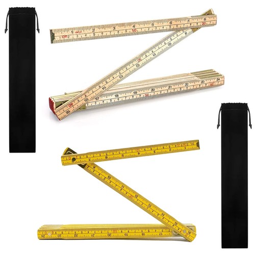 Folding wooden ruler - wooden, pack