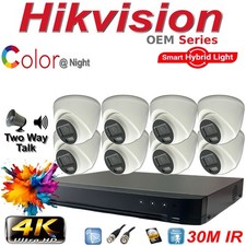 Hikvision OEM Two Way Talk ColorVu Human Car DVR 8MP CCTV Camera Security System