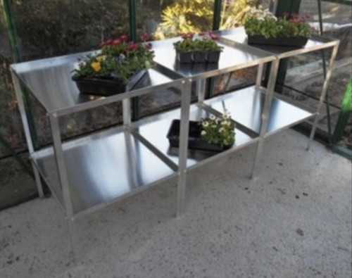 Aluminium greenhouse staging - greenhouse,