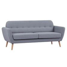 Grey 3 Seater Sofa Scandi Savannah Buttoned Detailing Scandinavian - New Boxed