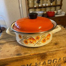 Vintage Twin-Handled Enamel