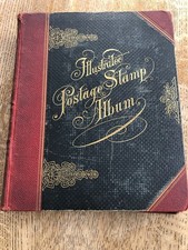 STAMP ALBUM MEGA RARE ILLUSTRATED POSTAGE STAMP ALBUM 384 PAGES 1897 OLD CLASSIC