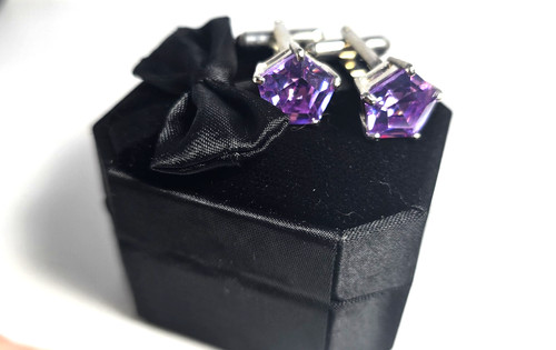 Crystal amethyst hexagon men - amethyst,
