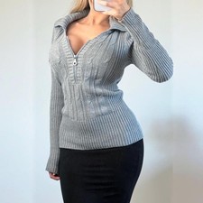 DKNY grey cable knit quater