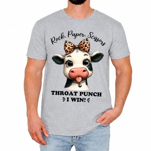 Funny cow mens shirt - cow, rock