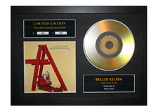 Billie Eilish Signed Gold Disc Album Ltd Edition Framed Picture Memorabilia