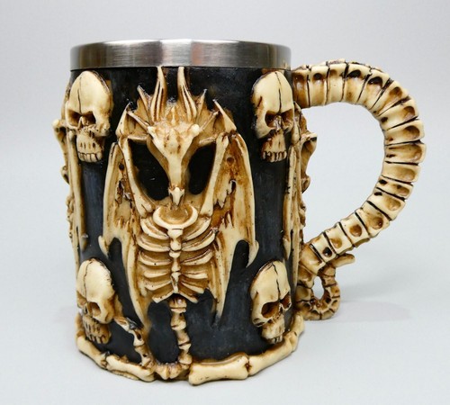 Gothic skull dragon tankard - gothic,