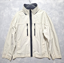 Tommy Hilfiger Beige Hooded Windbreaker Mens Jacket Pocket Outdoor Coat Size M