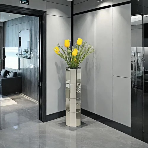 Tall mirror silver floor - silver,