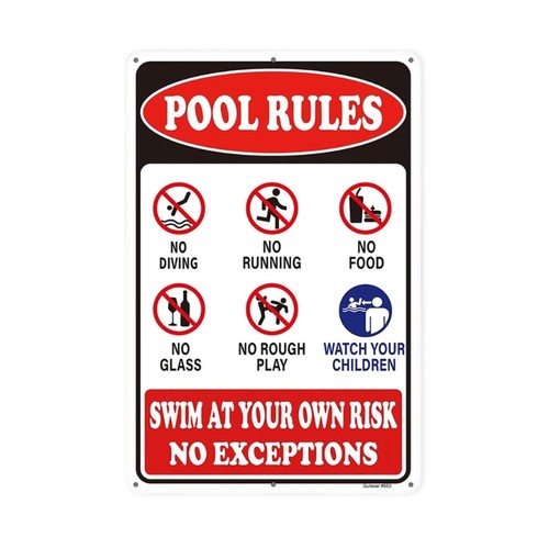 Swimming pool rules - pool, sign