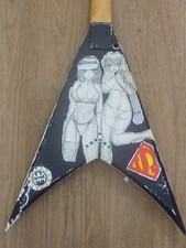 Jackson King V Guitar with Custom Hand Drawn Manga Girl Artwork