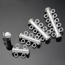 925 Sterling Silver Tube Slide Clasp 2, 3 - Row  Jewellery Making Findings