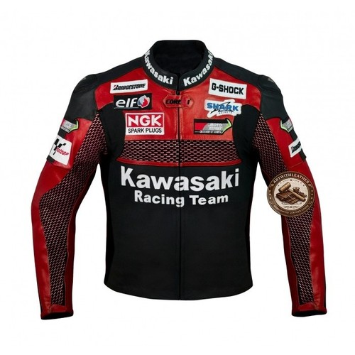 Kawasaki red black motorbike - red,