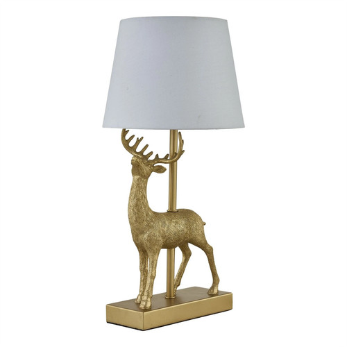 Gold stag table lamp bedside - gold,