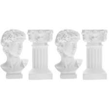 2 Sets Roman Sculpture Greek Sculptures Home Decor Pillar Statue