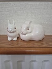Set of 2 Ceramic Rabbits